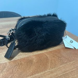 Ugg Black Janey Toscana Crossbody 100% Sheepskin Fur Bag
